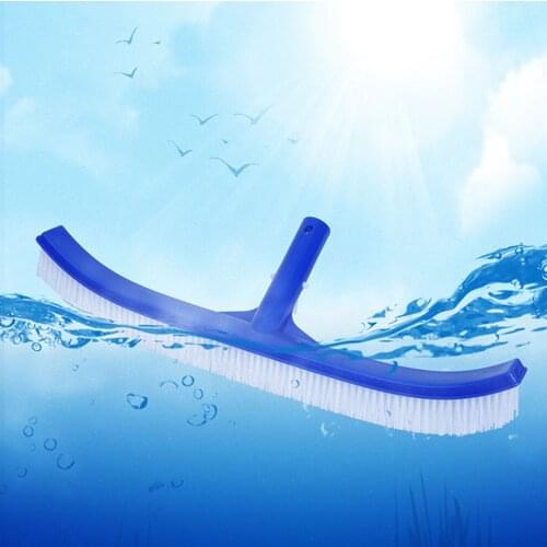45cm Heavy Duty Swimming Floor And Wall Pool Brush With Reinforced Curved End Nylon Bristles Pool Brush Head Swimming Pool Brush