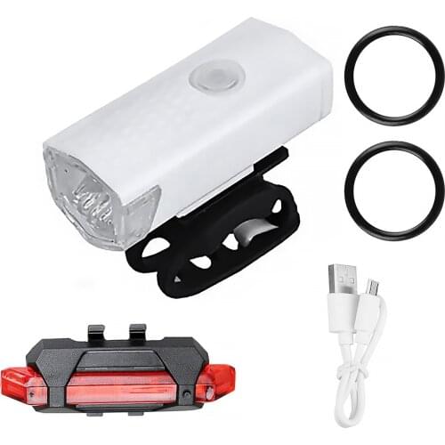 USB Rechargeable Bike Light MTB Bicycle Front Back Rear Light Cycling Safety Warning Light Waterproof Bicycle Lamp Flashligh