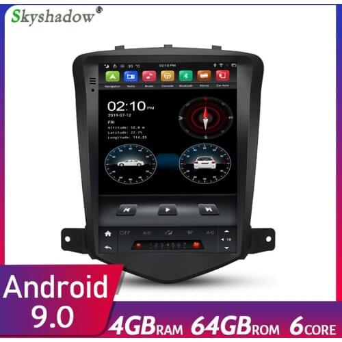 Vertical Tesla Car DVD Player PX6 DSP IPS Android 10.0 Bluetooth5.0 Wifi GPS RDS Radio For Chevrolet Cruze 2008-2013