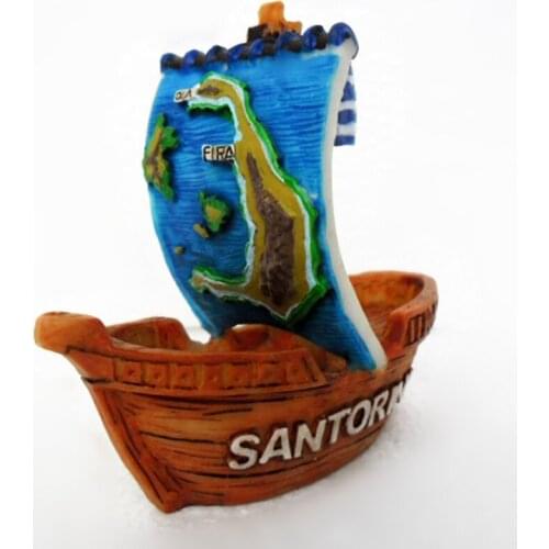 High Quality Handmade Painted Santorini Sailing Resin Crafts Creative Home Decortion Gift World Tourism Souvenir Collection