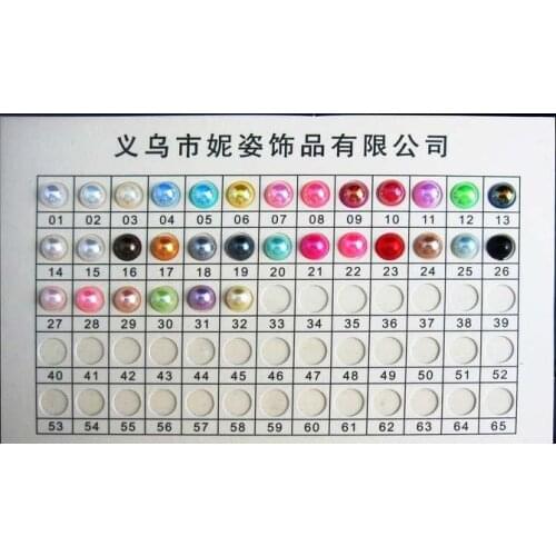 Pearls Real Color Card 1pc Size 14X8CM Many Colors To Choose Imitation Half Pearls Round Shape Flatback High Luster