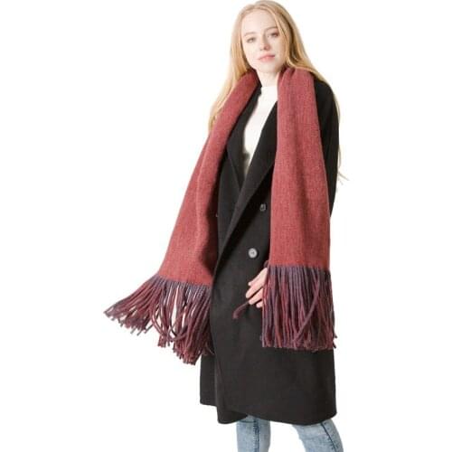 DUOJIAOYAN Soild cashmere women scarf Winter warm shawl wraps Long female foulard head scarves with tassel