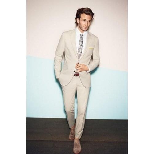 Hot Sale Gentlemen Slim Fit 2 Piece Wedding Tuexdos Formal Prom Suit Party Blazer (Jacket+Pants) Custom Made Single Breasted