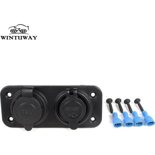 10.5cm 5A USB Plug Motorcycle Car Cigarette Lighter USB Electronic Charger Adapter 12V 24V Socket LED Digital Volmeter Red light