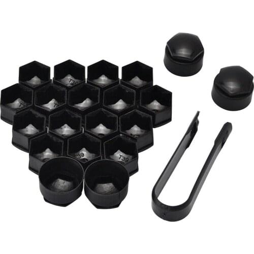20pcs/set Car 17mm Gloss Black Alloy Wheel Nut Bolt Covers Cap Universal Replacement Accessories For BMW Golf Tesla Passat