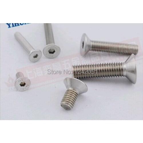 25pcs Stainless Steel 304 M6*10mm Hexagon countersunk head screw