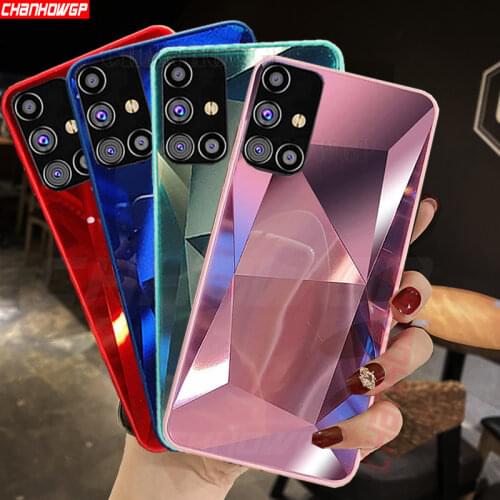 3D Glossy Diamond Mirror Case For Samsung A12 A32 A42 A52 A72 A21S A51 A71 A01 A11 A31 A41 A70 A50 A30 A30S A20 A10 s Soft Cover