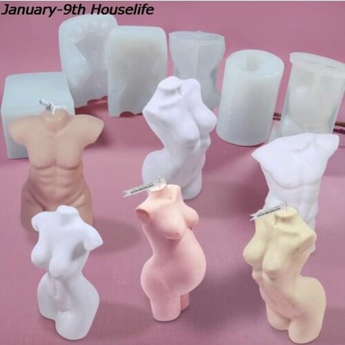 3D Art Body Candle Crystal Epoxy Resin Mold Human Aromatherapy Plaster Wax Silicone Mould DIY Crafts Decor Making Tool