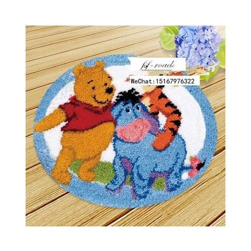 3D Latch Hook Rug Kits DIY Needlework Unfinished Crocheting Rug Yarn Cushion Mat Cartoon Friends Embroidery Carpet Free Shipping