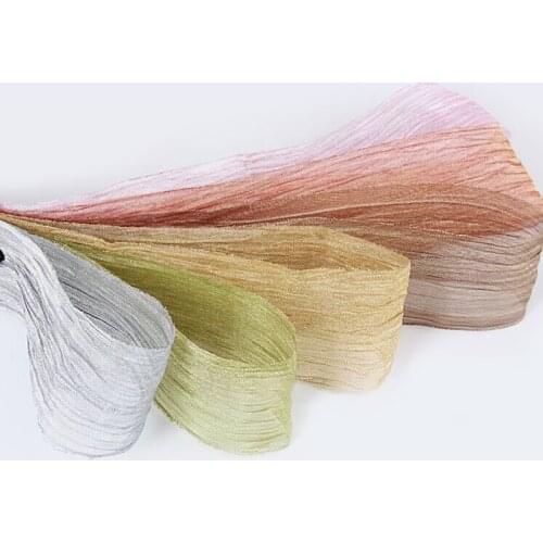 5yards 25/40mm Gauze Folds Ribbons for Wedding Party Decorations Bouquet Gifts Packing Hairbow DIY Craft Supplies