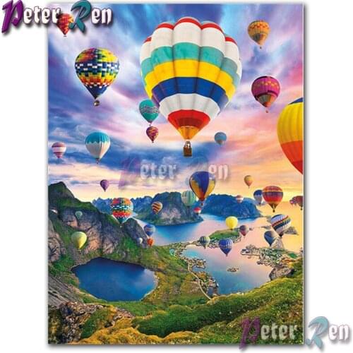 5d DIY landscape Diamond Painting Embroider Parachute flying Square or round Mosaic Cross stitch Rhinestone home decoration