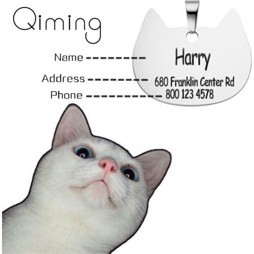Personalized Custom Dog Tag Stainless Steel Jewelry Engraved Bone Shape Anti-lost Pet Cat Collar With Id Tags