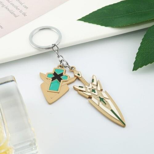 Xenoblade Chronicles 2 Game Sword Key Chain Metal MONADO Mythra Hikari Pyra Homura Weapon Pendant Keyring For Men Women Jewelry