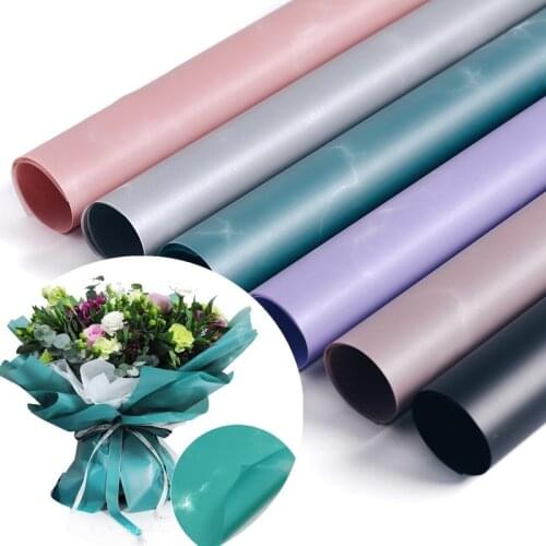 20pcs Marble Bouquet Wrapping Paper Waterproof Flowers 60*60cm Wrapping Paper Gift Wedding Arrangement Light Luxury Flower Paper