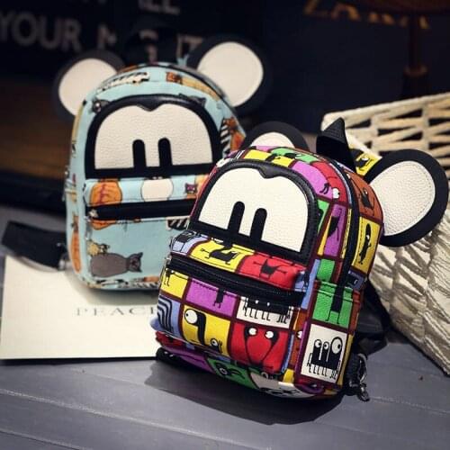 Disney Spring Summer New Mickey Mouse Backpacks Color Personality Girls Backpacks Womens Bags