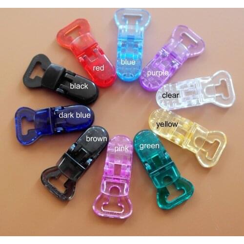 DHL Free Shipping 500 Pcs 10mm Transparent T shap Plastic Baby Pacifier Clips Dummy Suspender Clip Holder