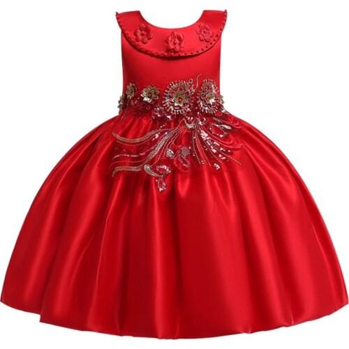 Elegant Girls Wedding Ball Party Flower Girl Dresses Childrens Birthday Party Banquet Embroidery Decorative Dresses vestidos
