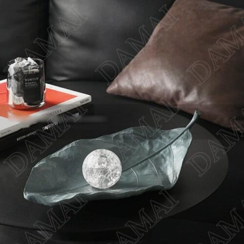 European Resin Storage Tray Creativity Leaves Decorative Living Room Fruit Tray Bedroom Jewelry Organizer Home Decoration