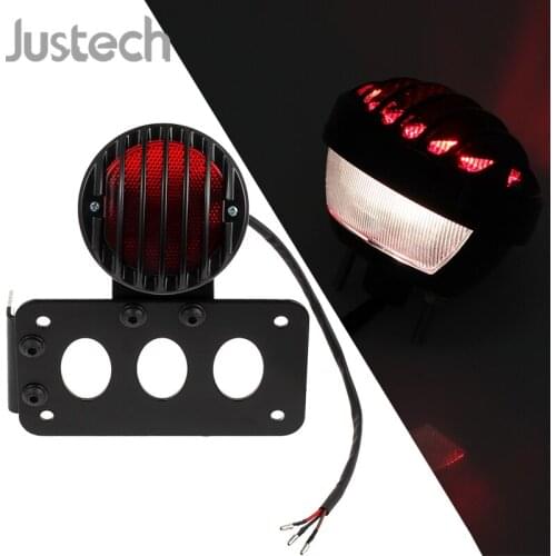 Justech 1 pcs Side Mount Tail Brake Light License Plate Bracket Lamp For Harley Chopper Bobber new