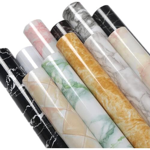 Classic 3D Waterproof Marble Wallpapers Contact Paper Wall Stickers PVC Self Adhesive Bathroom Kitchen Countertops Home Decors