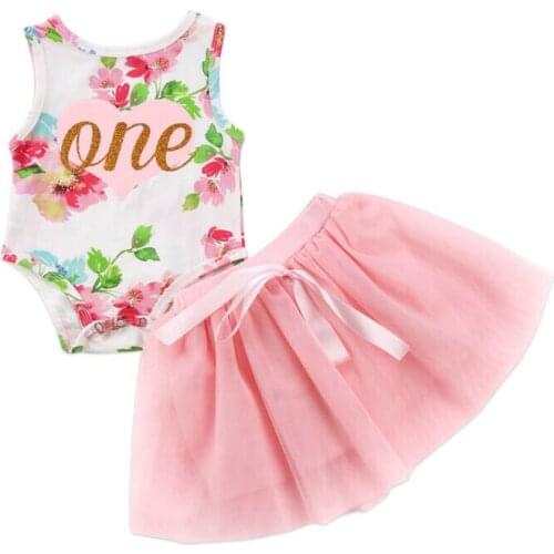 Newborn Baby Girl 1st Birthday Cake Smash Outfits Princess Romper Tutu Skirt Set