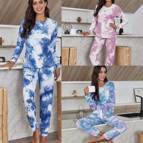 Comfortable and breathable long-sleeved home service two-piece suit for ladies