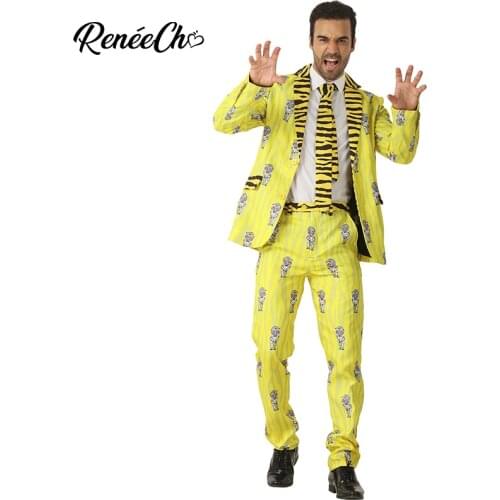 Halloween costumes for men adult Men`s Tiger Costume Suit yellow Christmas costume 2018 fashion blazer male for cosplay party