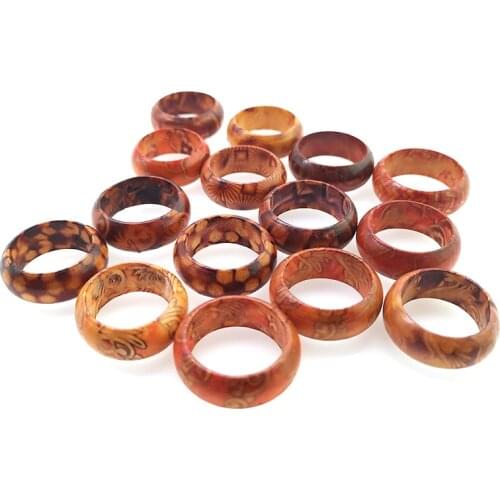 YD&YDBZ New Wood Rings 5 Sizes Round Jewelry Harajuku Gothic Wooden Jewelry Fashion Finger Ring Accessories Wholesale Round Ring