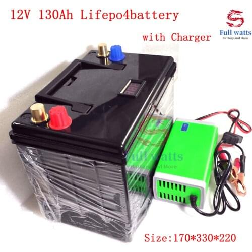 12V 130Ah 100Ah 150Ah LiFepo4 Lithium Battery Pack for Golf Cart RV Marine Motorhome Autocaravnas Energy Storage+10A Charger