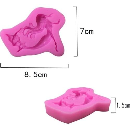 Little Mermaid Silicone Mold Sugarcraft Fondant Chocolate Candy Gumpaste Mold Cupcake Topper Cookie Baking Cake Decorating Tools