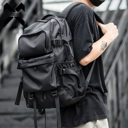 Hip Hop Mens Backpacks 2021 Waterproof 15 Inch Laptop Backpack Ribbon Streetwear Unisex High Street Travel School Bags WB251