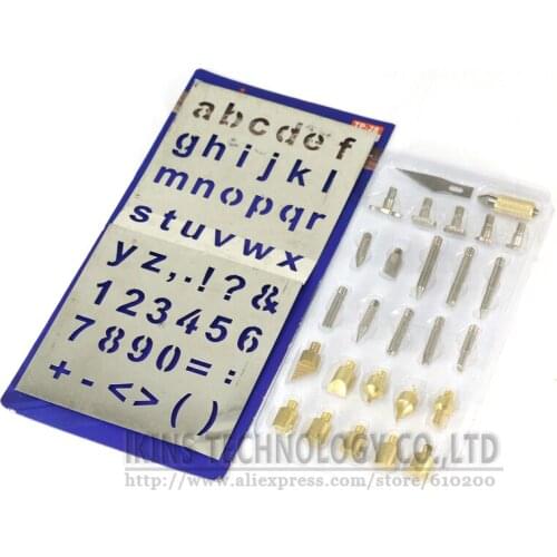 28PCS Wood Burning Pen Set Wood Burning Soldering Iron Chiseled Tips Blade Tweezer Pyrography Tool Woodburning Soldering Pen Kit