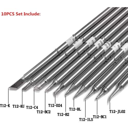 T12 Series Soldering Iron Station Tips For Hakko FX951 STC FX912/942/950/951/952/202/203/204/206/9501 FM-2027 FM-2028 BC123 ILS