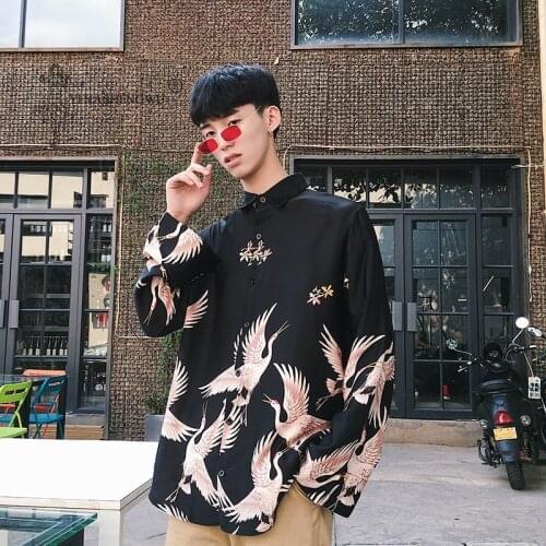 New Japanese Kimono Men Woman Samurai Crane Costume Traditional Japan Blouse Yukata Haori Obi Coat Clothing Traditional Cardigan