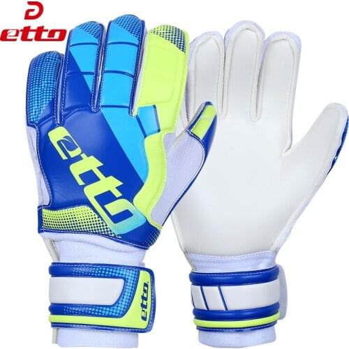 Etto Professional Latex Goalkeeper Gloves Men Women Football Soccer Training Match Goalie Gloves With Fingers Protection HSG417