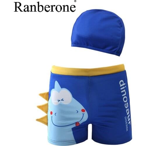 Ranberone 2020 Boy Swimwear Children Cartoon Summer Swimming Trunk Swim Shorts Printed Toddler Boy Swimsuit Kids Trunks