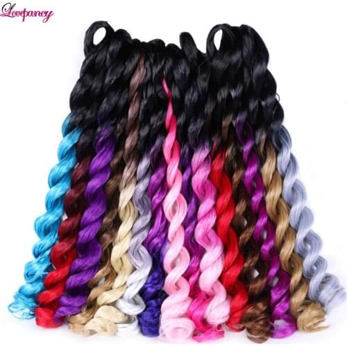 24 Inch Sea Body Wave Synthetic Braidings Hair Extensions Long Crochet Braids For Black Women Colorful Ombre Blue Pink Daily