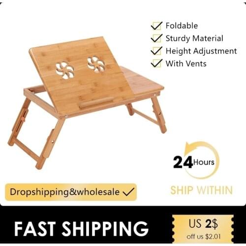 Adjustable Computer Desk Folding Laptop Table Portable Laptop Desk Stand For Bed Office Sofa Tray Picnic Studying Table