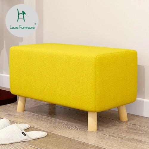 Louis Fashion Living Room Chairs Cloth Feet Square Square Solid Wood Living Room