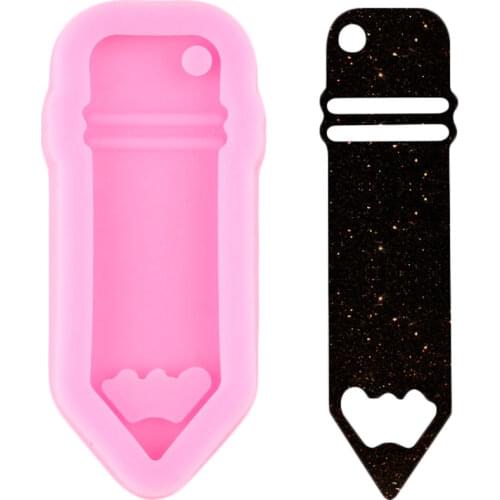 Super Glossy Resin Pencil Key Chain Silicone Cup Mold DIY Keychain Epoxy Resin Mould Decoration Jewelry Making Pendant Moulds