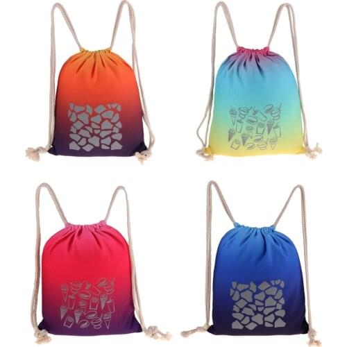 Reflective Drawstring Backpack Bag for Gym Sport Swimming Cycling Travel - Various Colors