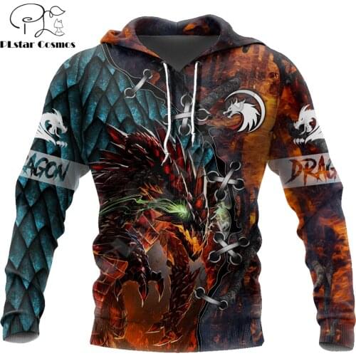 Tattoo and Dungeon Dragon 3D Printed Unisex Deluxe Hoodie Men Sweatshirt Streetwear Zip Pullover Casual Jacket Tracksuit KJ0276