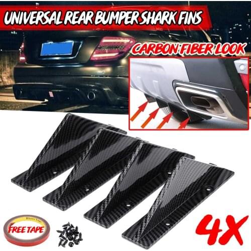 4pcs Universal Car Rear Bumper Lip Spoiler Diffuser Shark Fins For Benz For BMW For VW For Golf MK 5 6 7 8 For Audi A3 A4 A5 B8
