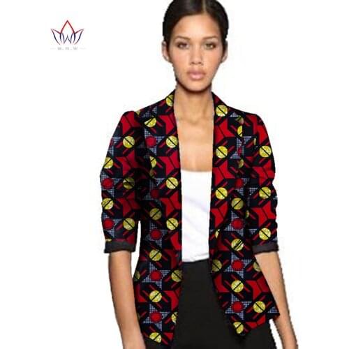 Bintarealwax African Wax Jacket Print Clothes for Women Suit Full Sleeve Notched Plus Size 6xl African Cotton Jacket Coat WY056