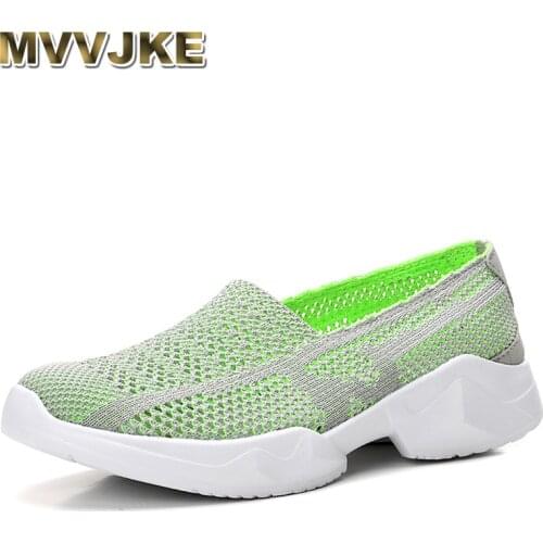 MVVJKE 2020 fashion lace-up sneakers women summer casual flat shoes light breathable mesh Couple shoes big size 44 45 46