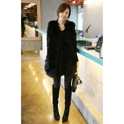 Free Shipping New Women Genuine real natural raccoon Fur Vest Womens Long Gilet Jacket Warm Coat custom big size bust 80-120