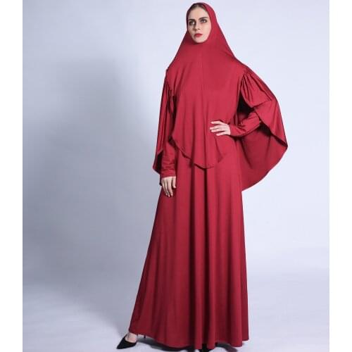 Frauen Turbane Und Lange Röcke Anzug Voll-Länge Schaukel Kleid Retro Muslimischen Robe Weibliche Arabischen Feste Farbe Lange