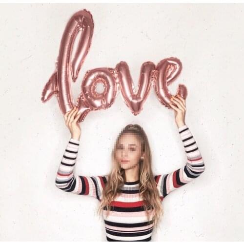 1pc Rose Gold LOVE Letter Foil Balloons Wedding Decoration Ballons Anniversary Love Balloons Valentines Party Decorations globos