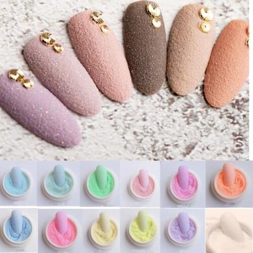 1pcs Sugar Glitter For Nails Coat 12 Colors Nail Art Glitter Powder Pigment Dust Chrome For Art Nail Decor Plush Effect Glitters