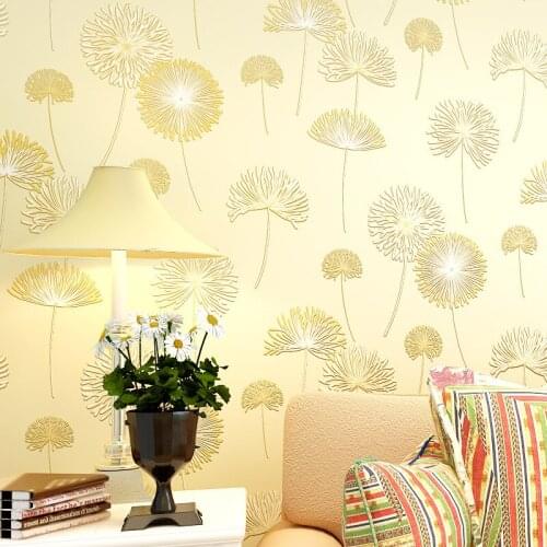 Beibehang 3d nonwoven wallpaper wallpaper warm romantic background wallpaper dandelion 3d wallpaper roll papel de parede photo